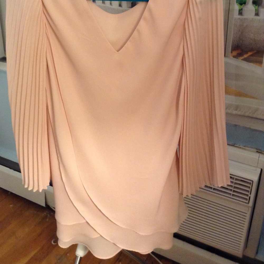 QVC Laurie Felt Medium Blush Pink Top Shirt With Layers And Ruffled Sleeves - Picture 3 of 3
